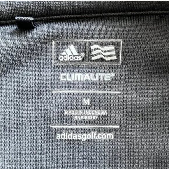 Adidas Climalite Golf 1/4 Zip Pullover Fleece Black Size M Athletic Outdoor - Picture 2 of 8